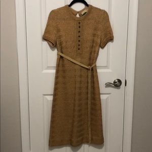 1960s gold knit dress